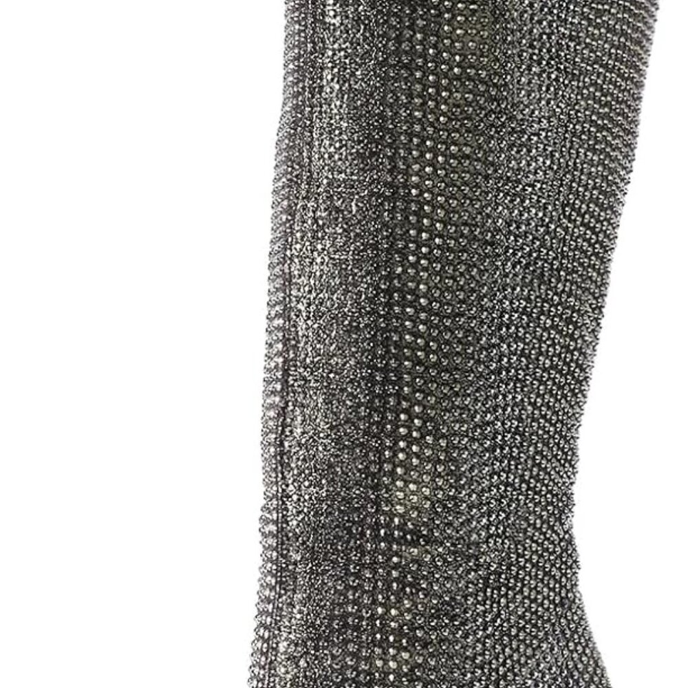 Women's Rhinestone Booties Stiletto Heel Boots Bling Pointed Toe Size 9